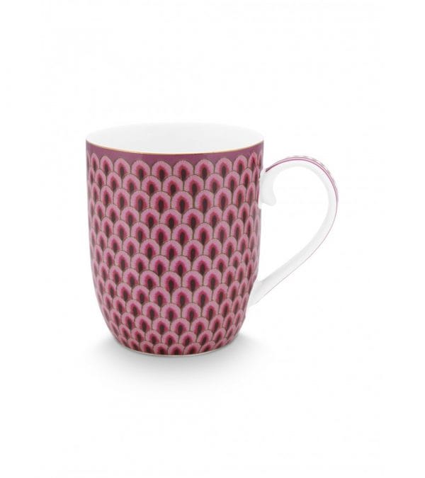 MUG SMALL FLOWER FESTIVAL SCALLOP DARK PINK 145ML 2