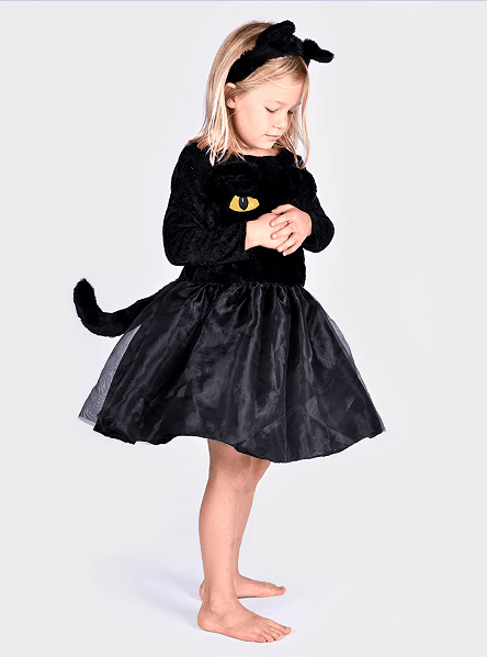 Den Goda Fen, Στολή Μαύρη Γάτα, με στέκα αυτάκια, 6-8 ετών