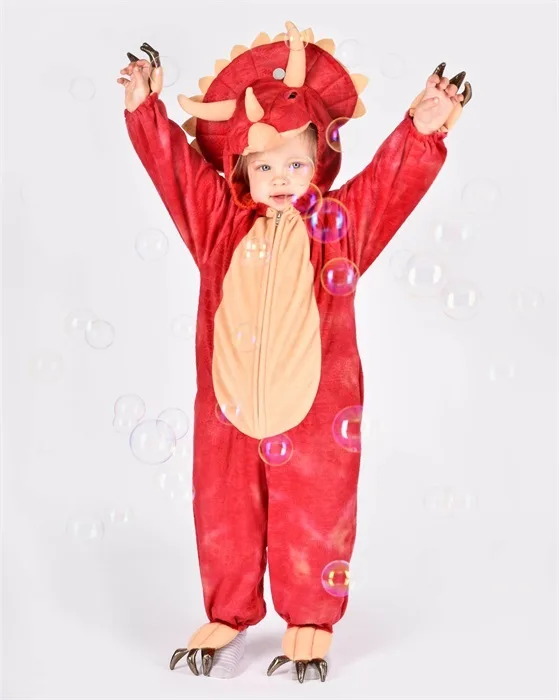 Den Goda Fen, Red Dinosaur Full Body Suit, 4-5 years