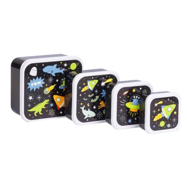 A little lovely company: Σετ 4 δοχεία φαγητού Lunch & Snack Box – Galaxy