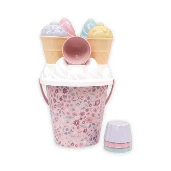 LITTLE DUTCH Σετ κουβαδάκια παραλίας Ice Cream Ocean World Μπλε 6