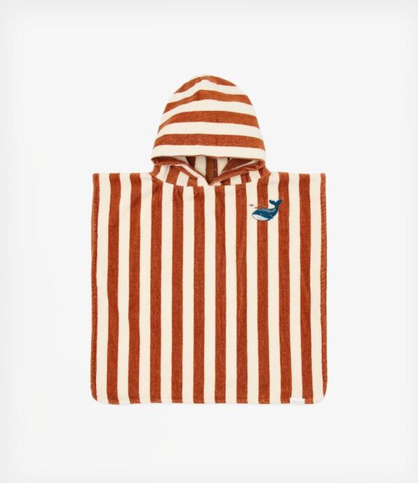 Little Dutch Παιδικό πόντσο Ocean World Brown Stripe – One size