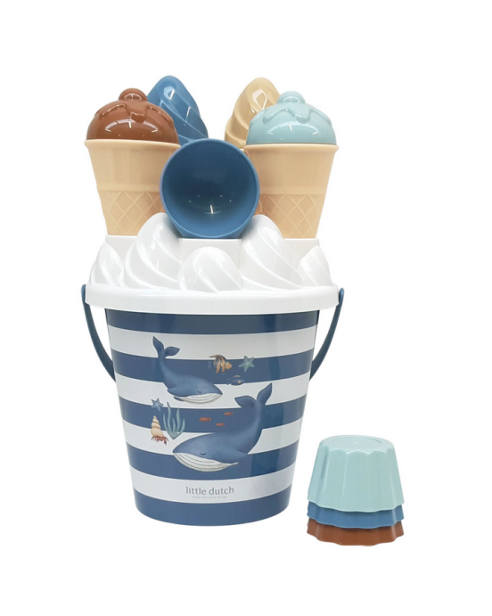 LITTLE DUTCH Σετ κουβαδάκια παραλίας Ice Cream Ocean World Μπλε