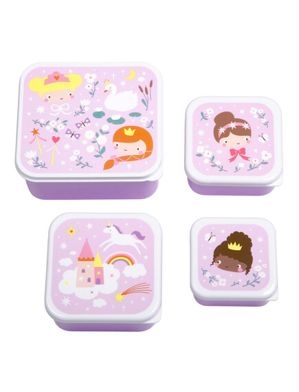 A little lovely company: Σετ 4 δοχεία φαγητού Lunch & Snack Box -Princesses