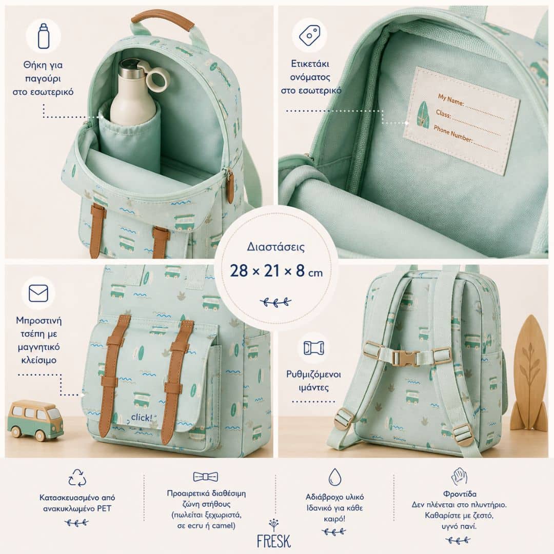 Fresk: Backpack παιδικού σταθμού / βόλτας – Surf boy 9 Fresk: Backpack παιδικού σταθμού / βόλτας – Surf boy 9